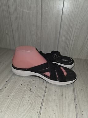 Clarks Cloudsteppers Mira Isle Slide Sandal Size 9.5 Black Comfort Shoes